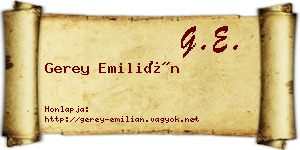 Gerey Emilián névjegykártya